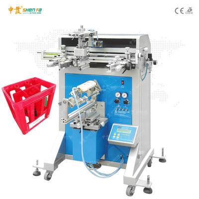 Semi-automatische schermdrukmachine voor plastic kratten